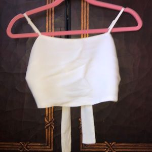 White Brandy Melville Tie up crop top
